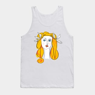 Denizko Art Woman by Picasso - Yellow Tank Top